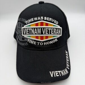 Vietnam Veteran Black Cap Adjustable